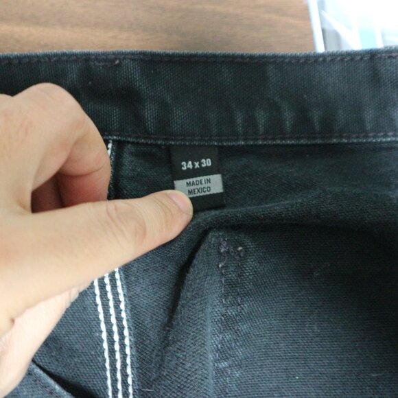 Carhartt Loose Straight Washed Duck Dungaree Patchless Sample Pants 34x30 - Picture 7 of 8